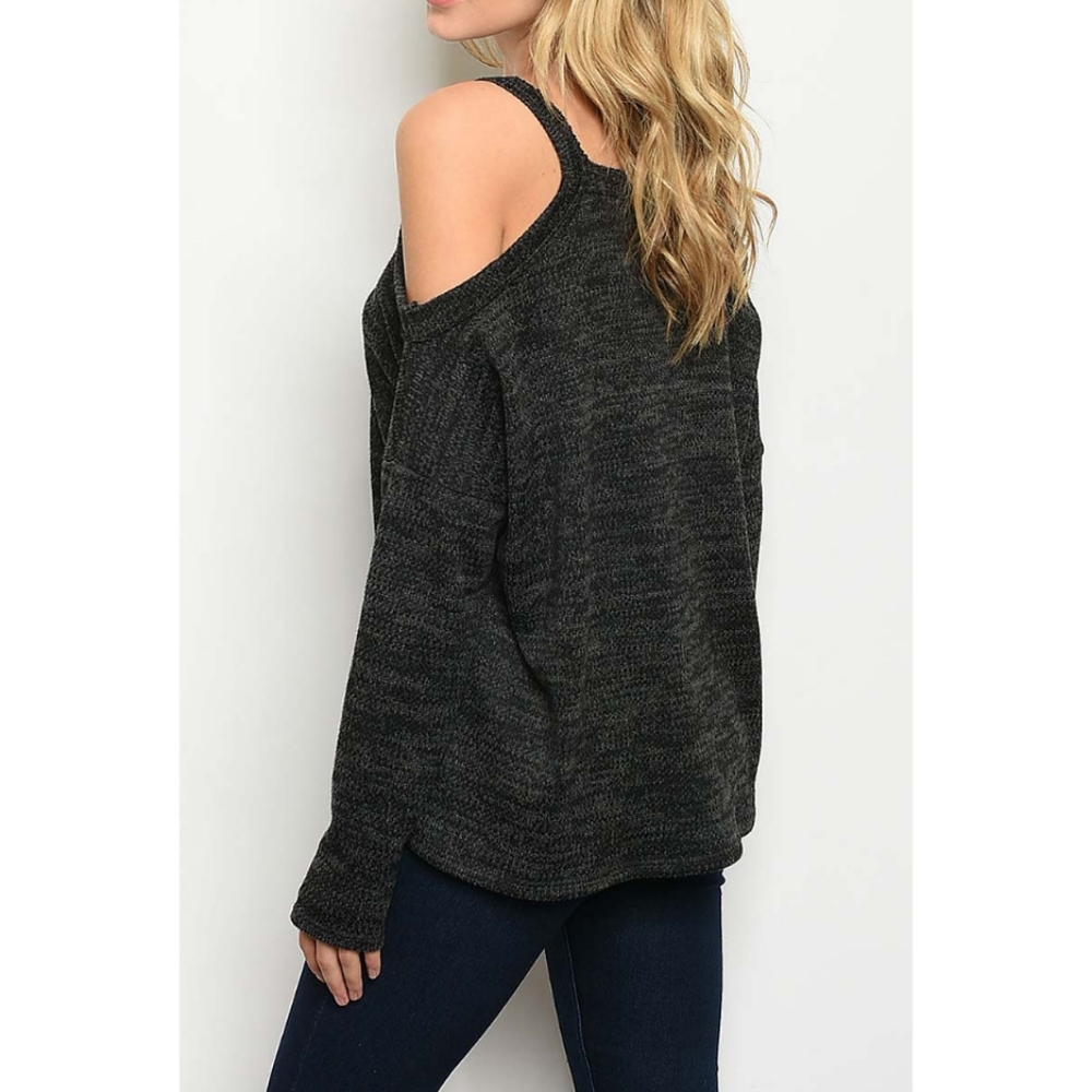 UNIQUE Extra Soft Open Shoulder Blouse Sweater